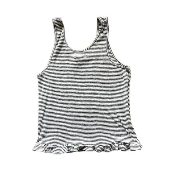 MADEWELL Ruffle Hem Tank Stripe Size XS - Picture 3 of 5